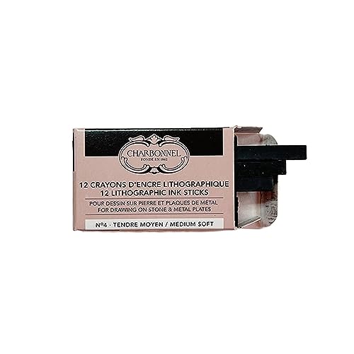 Lefranc Bourgeois Charbonnel Professional Litho Crayons No4 Medium Soft, Set of 12 - style: Litho Crayons No4 Medium Soft, Set of 12