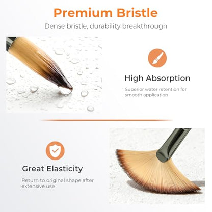 Nicpro 26pcs Paint Brush Set, Professional Paintbrushes with Palette Knife and Cloth Roll, Artist Paint Brushes for Acrylic Painting, Oil, Watercolor & Gouache, Adults Art Painting Tools Supplies - color: Burlywood