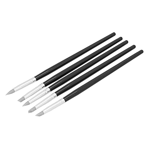 GLOGLOW Clay Sculpting Tools, Silicone Material, 5pcs Flexible Clay Shaping Pens for Oil Painting, Sculpture, and Crafting (S) - color: S