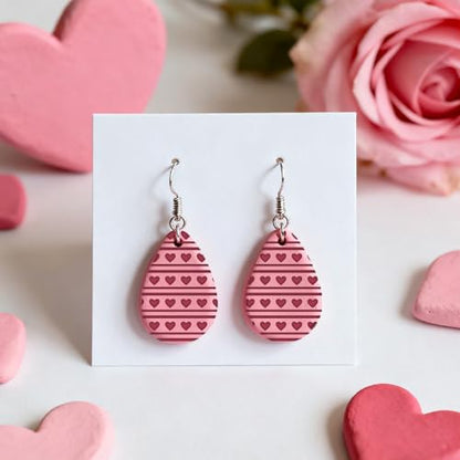 CHGCRAFT 4 Pcs Valentine's Day Heart Grid Polymer Clay Texture Sheet Wave Silicone Clay Texture Mat for Polymer Clay Making Earrings Jewelry DIY Crafts 5.5 × 5.5 Inch - style: Valentine's Day