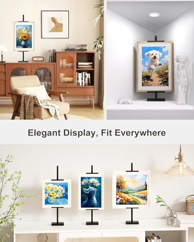 Adjustable Tabletop Easel Stand, Picture Easels for Display Up to 29" H, Black Metal Picture Frame Holder Stand Table for Art, Photo (2 Pack) - color: Black 2Pack