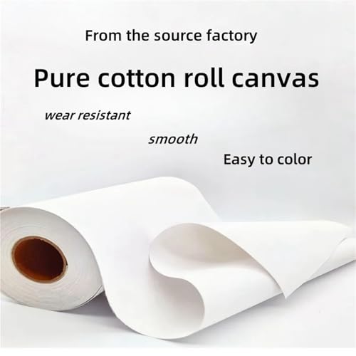 10M/Roll Cotton Canvas Roll,White Blank Specialized Suitable for Oil Painting, Pigments,27,37,47,57,67,77,87cm Wide(87cmx10m) - color: 87cmx10m