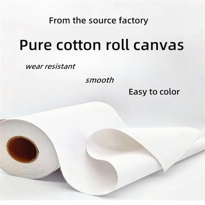 10M/Roll Cotton Canvas Roll,White Blank Specialized Suitable for Oil Painting, Pigments,27,37,47,57,67,77,87cm Wide(37cmx10m) - color: 37cmx10m
