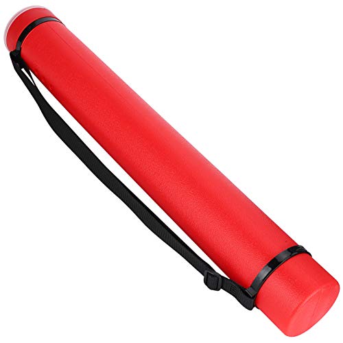 A0 Poster Tube Drawing Storage Tube Extendable Thickened Telescopic Art Collection Case Portable Poster Holder for Artists Architects Designers and Students Ideal for Drawings and (Red) - color: Red