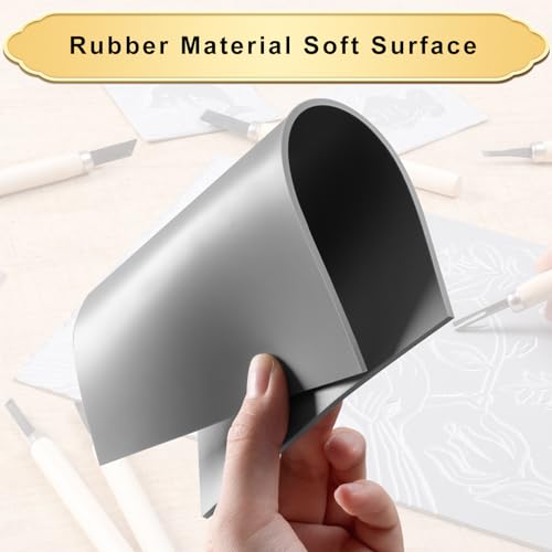 4Pcs Linoleum Blocks for Printmaking,8 x 10 Inch Linoleum Carving Tools Rubber Carving Blocks for Engraving Art Project Stamp Making - size: 8 x 10 Inch