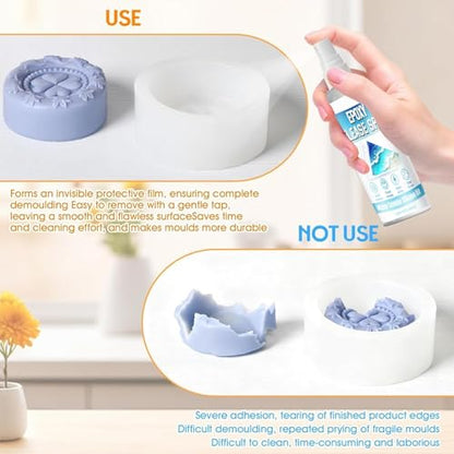 Fast Mold Release, Fast-Drying Lubricant Agent, 100ml Bottle with Epoxy Coating, Clear Liquid Casting Spray, Aerosol Mist with Precision Nozzle, Demolding Tool for Candle & Soap