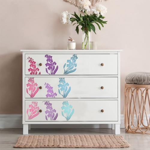 Large Orchid Stencil - Flower Stencils for Painting on Wood, Canvas, Paper, Fabric, Wall, Furniture - Stencils for Crafts Reusable for Art & Pattern Template -Floral Stencil (12x15 inch) - style: Orchid 12x15 Inch