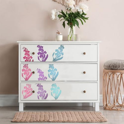 Large Orchid Stencil - Flower Stencils for Painting on Wood, Canvas, Paper, Fabric, Wall, Furniture - Stencils for Crafts Reusable for Art & Pattern Template -Floral Stencil (12x15 inch) - style: Orchid 12x15 Inch