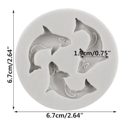 Ocean Animal Polymer Clay Mold Dolphin Killer Whale Silicone Molds for DIY Crafts Air Dry Plaster Polymer Clay Epoxy Resin Casting Jewelry Making - color: Style C
