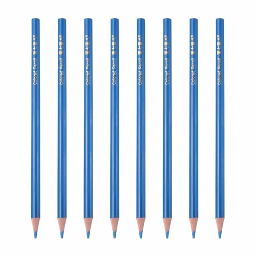 MECCANIXITY 8 PCS Colored Pencils Set, Wooden Oil Based Colored Drawing Pencils for Artists Art Supplies for Teens Adults, Medium Blue - color: Medium Blue