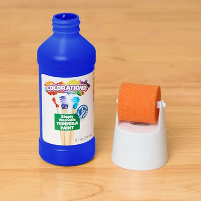 Colorations Paraben-Free Simply Washable Tempera Paint Roller Set, 6 Colors