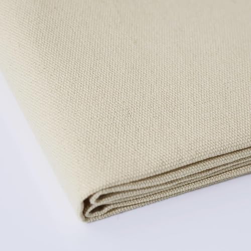 10oz Heavy Duty Cotton Canvas Fabric 60" x 40", Thick Cotton Duck Cloth for Painting, Sewing, Crafts, Tote Bags, Embroidery, Home Decor, Drop Cloth (Beige) - color: Beige, size: 60" x 40"