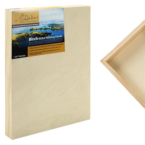 Da Vinci Pro Birch Wood Panel 1-5/8 Deep – 6x8 Single Panel - Fine Textured, Warp Resistant, Lightweight & Rigid – Perfect for Mounting Sanded Pastel or Watercolor Paper, Linen or Canvas