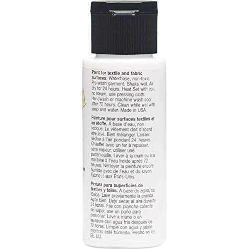 FolkArt 4400 Fabric Brush On Acrylic Paint, 2 oz, Wicker White - color: Wicker White