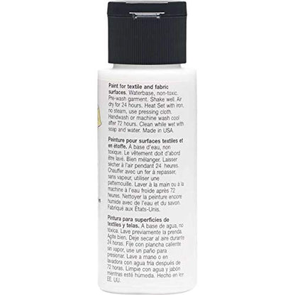 FolkArt 4400 Fabric Brush On Acrylic Paint, 2 oz, Wicker White - color: Wicker White