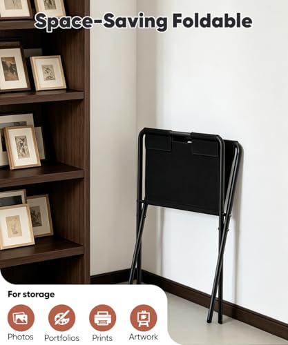 Mocomax Canvas Art Print Rack, Portable Folding Art Display Stand for Painting, Posters, Artwork, Prints, Canvas, Panels, Art Storage Drying Rack in Artist Galleries, Studios, 16.5"Wx18.7"Dx26.3"H (S) - size: Small