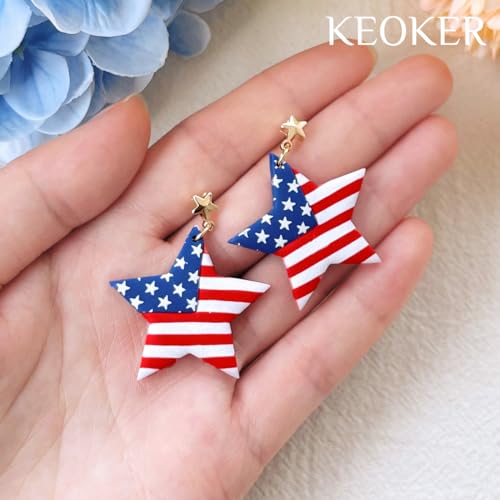 Keoker Stars Clay Cutters - 7 Pcs Fourth of July Polymer Clay Cutters, Independence Day Clay Earring Cutters, 4th of July Clay Cutters, Stars Polymer Clay Cutters (Stars) - color: Stars