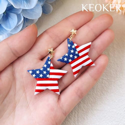 Keoker Stars Clay Cutters - 7 Pcs Fourth of July Polymer Clay Cutters, Independence Day Clay Earring Cutters, 4th of July Clay Cutters, Stars Polymer Clay Cutters (Stars) - color: Stars