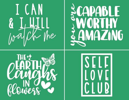 DGAGA Self Love Silk Screen Stencils Self Adhesive Inspirational Screen Printing Stencil Reusable I Can Mesh Stencils Chalk Transfers for Chalk Paste Paint on Wood,Fabric,DIY Decor,Crafts Chalks Art - color: i can i will