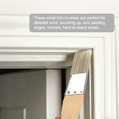 Trim Paint Brushes Set of 4, 0.25" 0.5" 0.7" 1" Slanted Edge Paint Brushes for Detail, Small Cutting in Brushes for Trim, Edges, Corners, Crafts and Home Decor