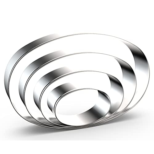 Oval Cookie Cutter Set Large - 5 Inch, 4 Inch, 3 Inch, 2 Inch - Geometric Frame Plaque Cookie Cutters Shapes Molds - Stainless Steel - color: Oval