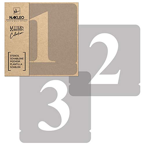NAKLEO 12 Pcs Numbers and Symbols 2.8 Inch, Plastic Stencils for Crafts Reusable Times Roman, 12 Sheets for Painting, Template Art, Wall, Wood, Fabric - color: Times Roman, size: 2.8" x 2.8"