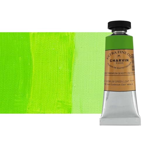 Charvin Extra Fine Oil Paint, Cadmium Green Light 20 mL - Triple-Milled, Rich Texture, Poppy Oil-Based, Light-Fast, Handmade, Archival Quality - color: Cadmium Green Light, size: 0.68 Fl Oz (Pack of 1)