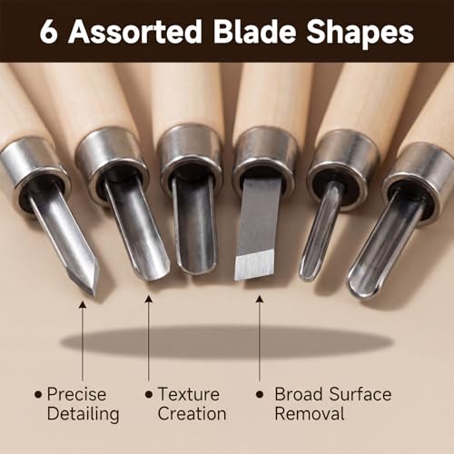 9 PCS Stamp Making Kit, Linocut Tools, Stamp Carving Kit Linoleum Carving Blocks for Printmaking with 3 Scrapers for Beginners Oil Painting Wallpaper DIY Crafts Wood-Carving