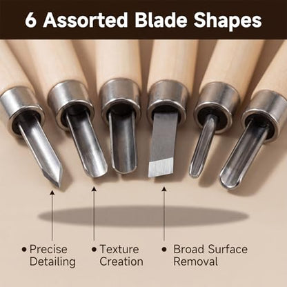 9 PCS Stamp Making Kit, Linocut Tools, Stamp Carving Kit Linoleum Carving Blocks for Printmaking with 3 Scrapers for Beginners Oil Painting Wallpaper DIY Crafts Wood-Carving