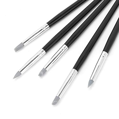 5PCS Clay Sculpting Tool Silicone Clay Tools Silicone Paint Brush Flexible Clay Sculpture Tools Silicon Color Shaper Brushes Color Shapers Brushes for Color Shaping Blending Remove