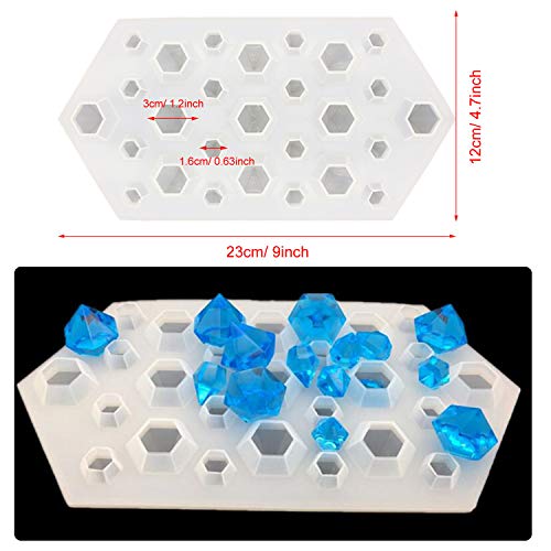 Seasonsky Silicone Resin Kits Assorted Style, 12 PCS Jewelry Casting Molud, 15 PCS Making Tools, Stud Earring and Eye Screw Pins for Jewelry Craft Making