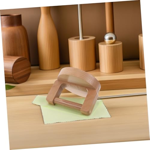 WRITWAA Wood Handled Baren for Printmaking Pressing Tool with Beech Wood Handle and Wiping Cloth, Linocut Hand Press Block for DIY Woodblock Printing and Craft Paper Pressing