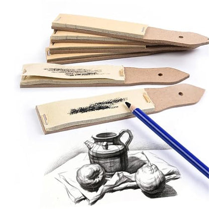 Charcoal Pencil Sharpener 12set Blending Stumps and Tortillions Paper Art Blenders with Sandpaper Pencil Sharpener Pointer Artist Set(Set 2) - color: Set 2