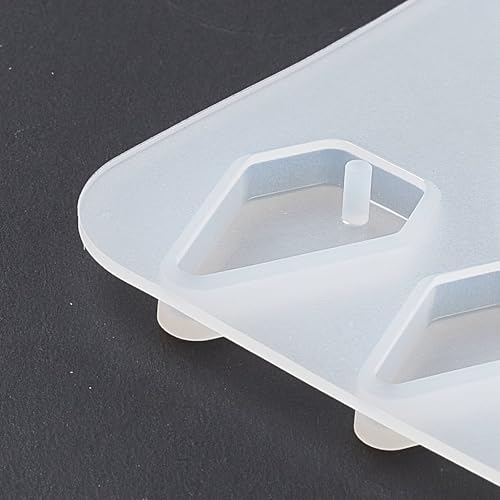 1PC Diamond Patter Pendant Silicone Molds Resin Epoxy Casting Molds for Earring Necklace Keychain Charms Pendants Jewelry Making DIY Gem Cabochon Craft Supplies White 71x75x5mm - color: White-21