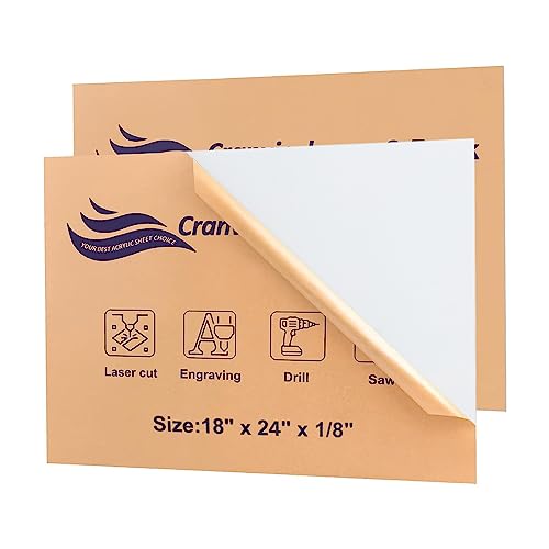White Acrylic Sheets 18" x 24" x 1/8", 2 Pack Cranviech White Cast Plexiglass Sheet Glass Alternative for Sign DIY Display Projects Photo Frame Craft Handcraft Painting - color: White, size: 18" x 24" x 1/8"