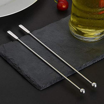 5 pcs Stainless Steel Coffee Beverage Stir Sticks Cocktail Stirrers Drink Swizzle Stick 7.4" Swizzle Stick Picks Tools - color: Silver-5 Pieces