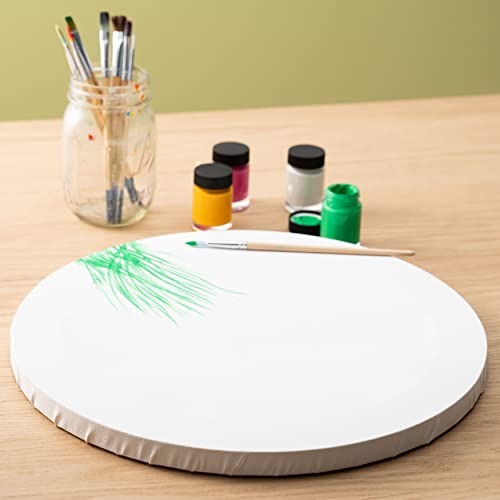 Artist's Loft 14" x 14" Level 1 White Round Traditional Profile Canvas - Archival Quality and Acid Free Cotton Canvas for Acrylic and Oil Paints - 1 Pack - size: 14 x 14