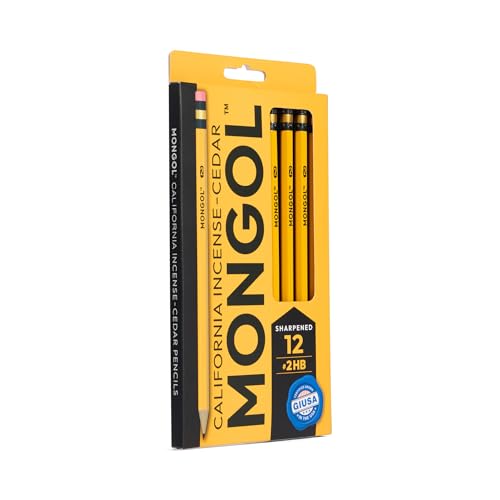Mongol Classic Incense Cedar #2 Pencil - 12-Pack – Pre-sharpened, European Graphite Core, US Grown Cedar, Smudge Free Eraser – Nontoxic PMA Certified - size: 1 Count (Pack of 12)