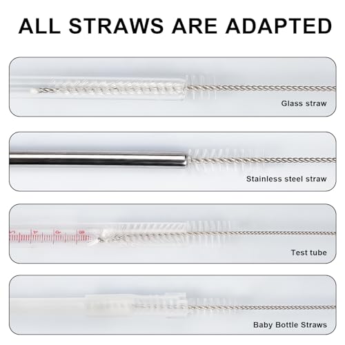 Ixiaoyoo 12 Pcs Bottle Cleaner Brushes Set, 11.8 Inch Nylon Cleaning Brush | White Straw Cleaner Brushes for Tumbler, Sippy Cup, Water Bottles, Hummingbird Feeders, Pipes, Sink Drain & Pet Waterers - color: 11.8 Inch White Cleaning Brushes