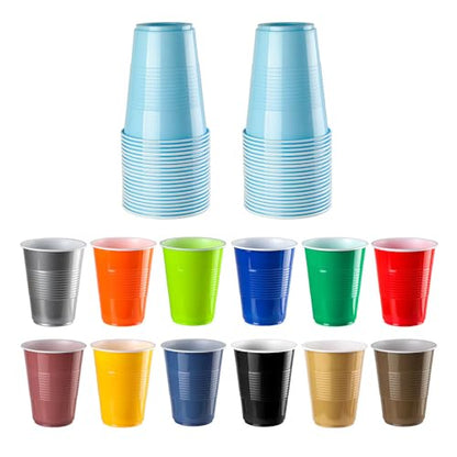 Disposable Plastic Cups, Light Blue Cups, 16 Ounce Plastic Party Cups, Strong and Sturdy Disposable Cups for Party, Wedding, Christmas, Halloween Party Cup, 100 Pack (Light Blue, 16OZ) - color: Light Blue, size: 16OZ