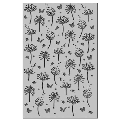 CHGCRAFT Dandelion Polymer Clay Texture Sheets Clay Texture Butterfly Rubber Clay Texture Mat Modeling Pad Texture Sheets for Polymer Clay Making Earrings Jewelry - style: Dandelion