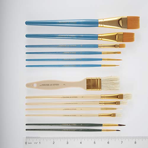 Oodles of Brushes Economical Art Brush Set of 25 - Balanced Assortment of Economical Brushes for Art, Craft, Hobby and Home - 4 Pack - size: 4 Pack