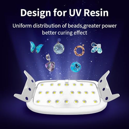 OSBANG 2 Pack UV Light for Resin, Large Size Foldable UV Resin Lamp and Mini Portable Light, Fast Curing and Light Weight UV Lamp, Resin Kits for Jewelry Making, DIY Craft - size: UV Resin Light Kit Pro