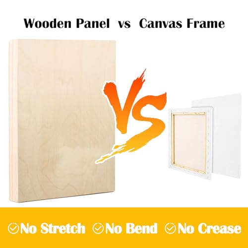 Falling in Art 2 Pack Unfinished Wooden Canvas Panels, 36x48 Gallery Birch Wood Panels Kit, 1 1/2" Deep Art Cradle Boards for Acrylic Painting, Pouring and Burning - size: 36*48 2 Pack