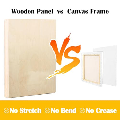 Falling in Art 2 Pack Unfinished Wooden Canvas Panels, 36x48 Gallery Birch Wood Panels Kit, 1 1/2" Deep Art Cradle Boards for Acrylic Painting, Pouring and Burning - size: 36*48 2 Pack