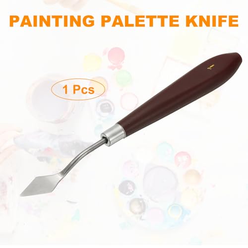 HARFINGTON Palette Knife Painting Tool 1.18" x 0.51" Stainless Steel Art Spatula Pallet Knives Scrapers Tools with Plastic Handle for Acrylic Oil Canvas Mixing Spreading, Red/Silver - size: 1.18" x 0.51"