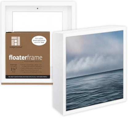 Ampersand Float Frame 1.5In Bold 8X8 White - color: White, size: 8x8