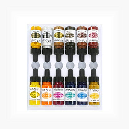 Dr. Ph. Martin's Spectralite Private Collection Liquid Acrylics Bottles, 0.5 oz, Set of 12 (Set 3)