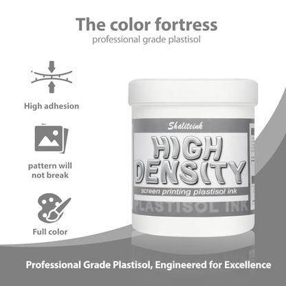 Shaliteink® Screen Printing Plastisol Ink High Density - Highly Opaque Screen Printing Ink for Cotton, Polyester and Other Fabrics (32oz.) - color: High Density, size: 32 fl oz