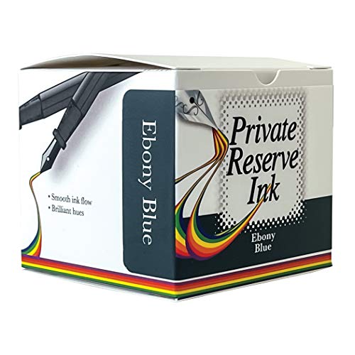 Private Reserve Premium Fountain Pen Ink, 60ml Bottle, Ebony Blue | Premium fountain pen ink with smooth flow, rich color, and reliable everyday writing performance. - color: Ebony Blue